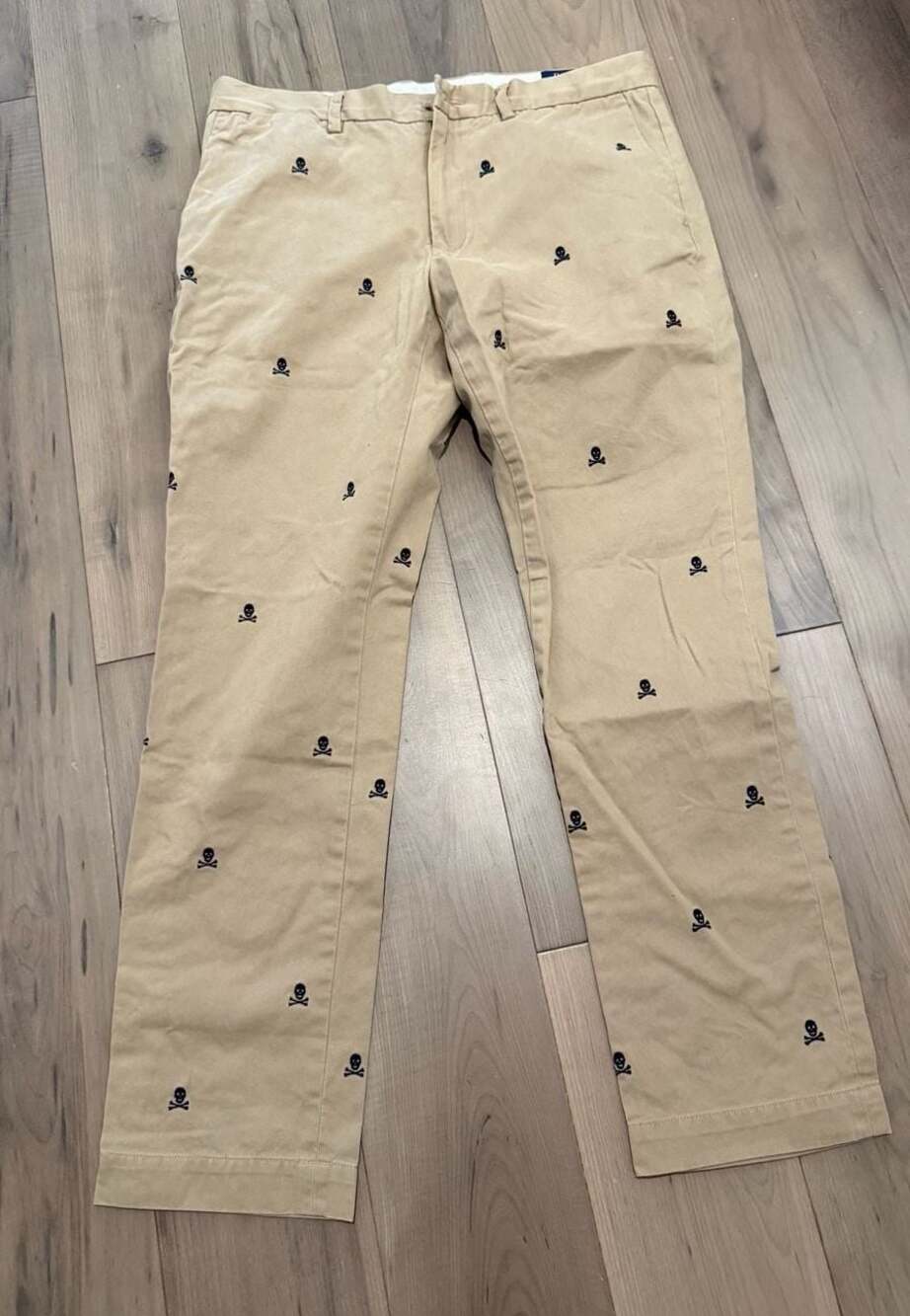 Polo Ralph Lauren Skull Crossbones Embroidered Slim Fit Chino Pants 34x30